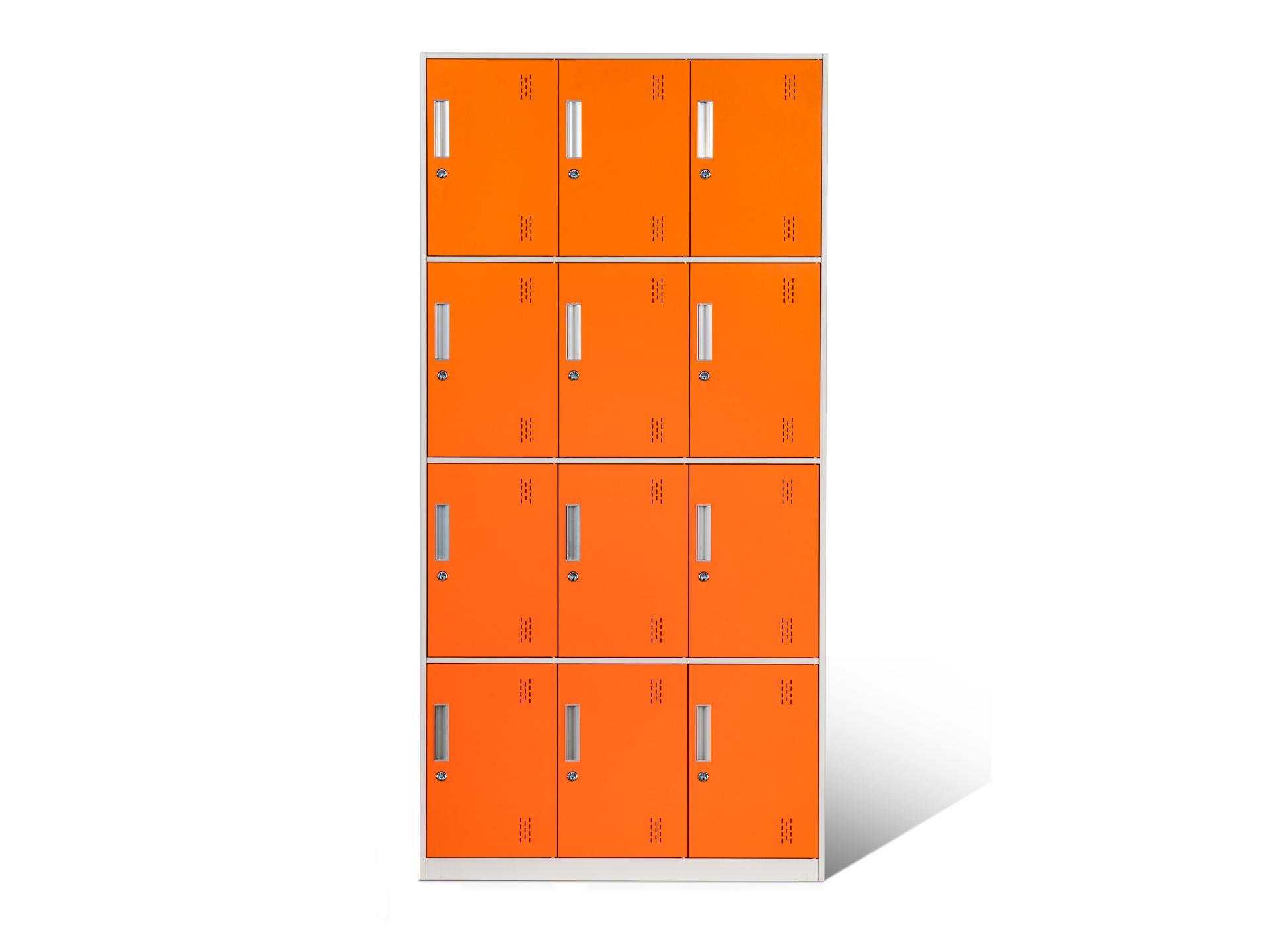 orange metal door locker