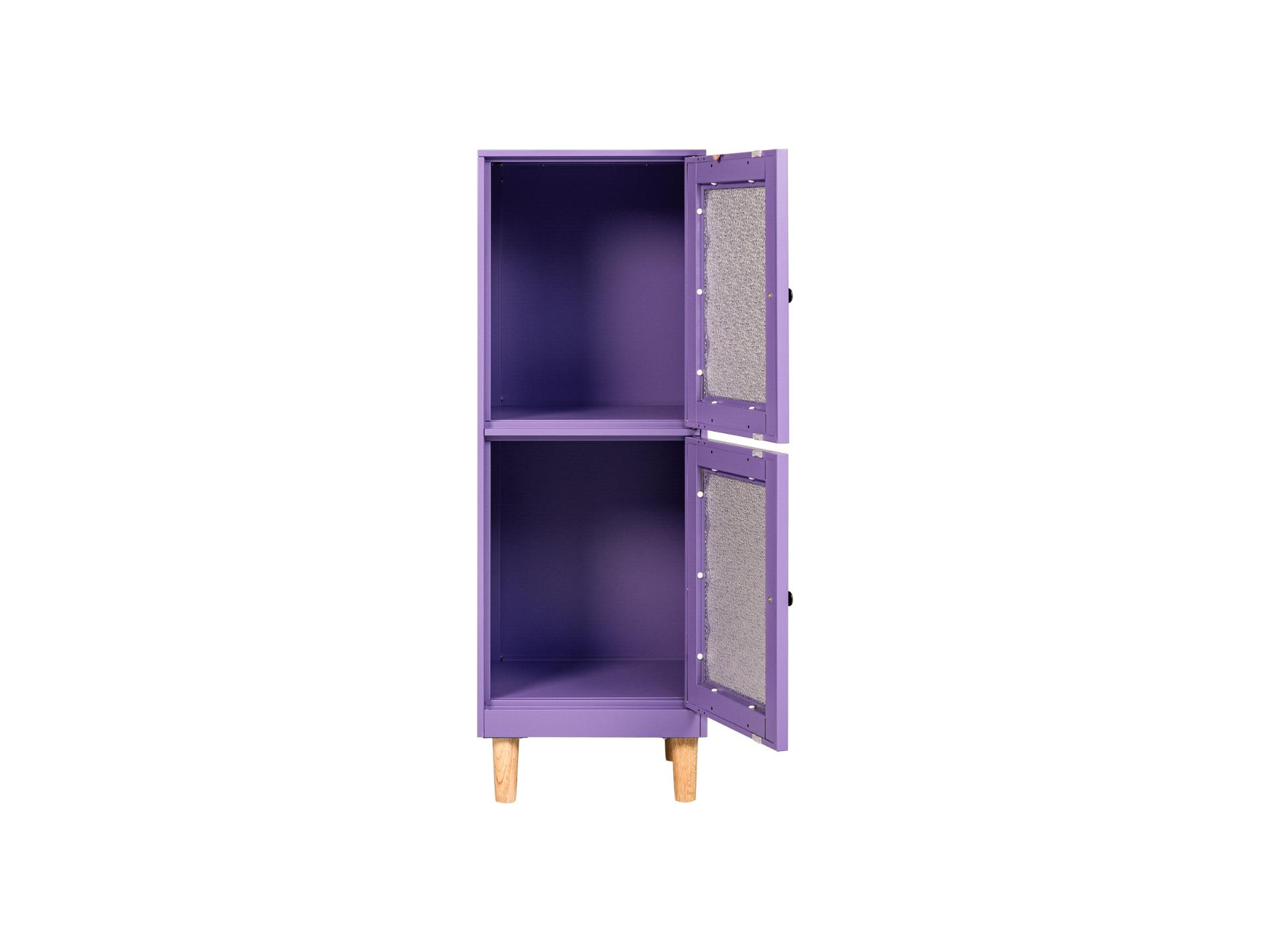 purple steel corner cabinet